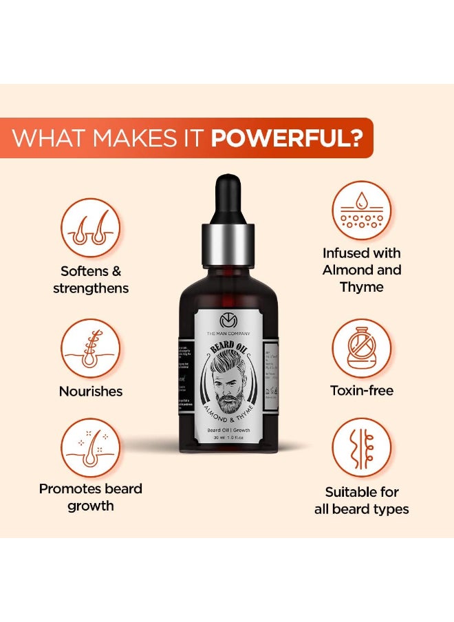 The Man Company - Almond And Thyme Beard Oil, 30 ML - Image 1