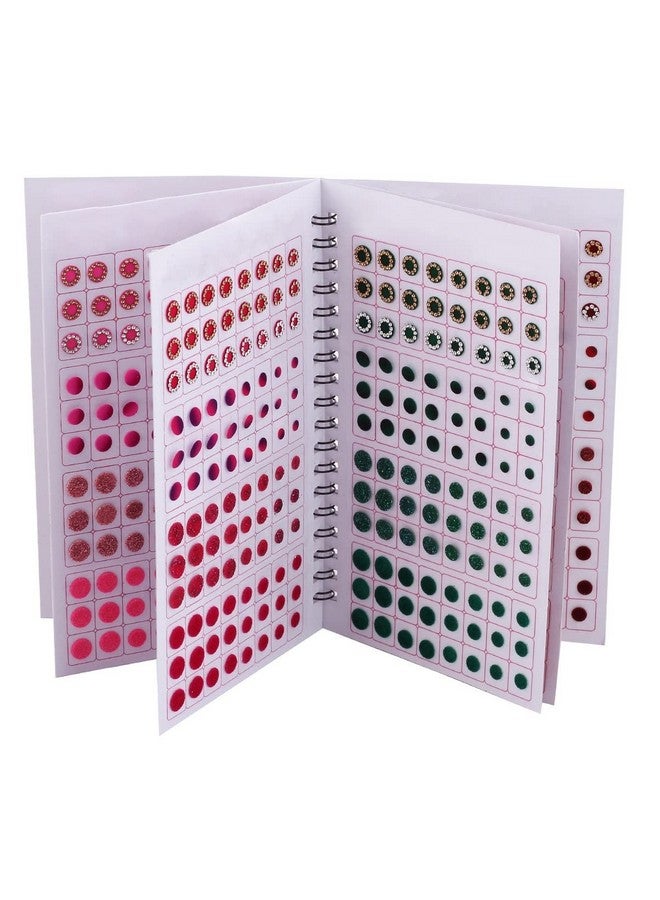 THANUS CRAFT THANU'S CRAFT Different Color Plain Glitter Sparkle Shaded Crystal Stone Mix bindi Book Kumkum sticker for Girls & Ladies (948 bindi booklet Dairy) - Image 1