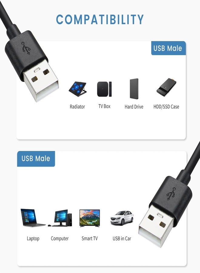 Smays 10-Pack USB A to USB A Cable, Double Male to Male Data Transfer Cord 3 ft - Image 2