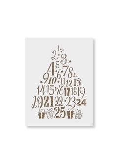 Advent Calendar Tree Stencil LaserCut Reusable Christmas Stencils Great for Holiday Crafts