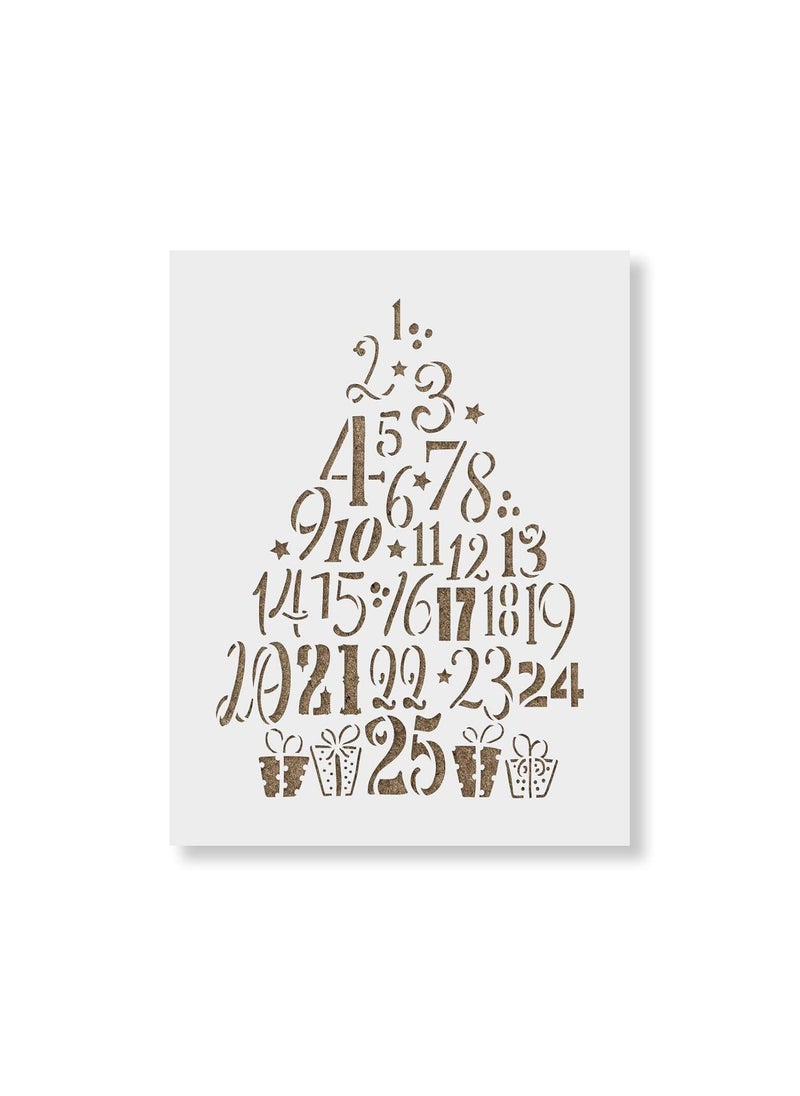 Stencil Revolution - Advent Calendar Tree Stencil LaserCut Reusable Christmas Stencils Great for Holiday Crafts - Image 1