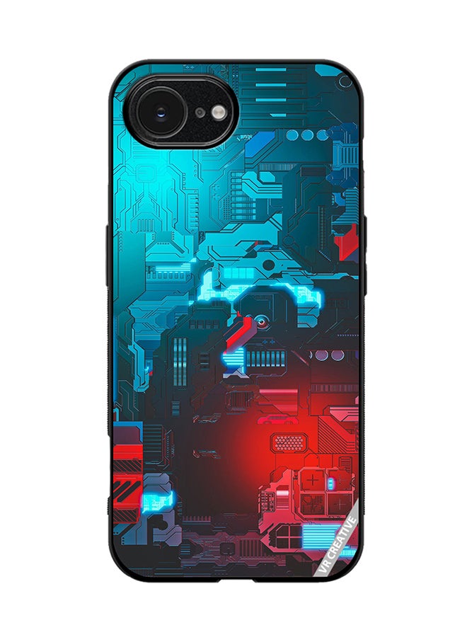 Protective Case Cover For Apple iPhone 16e Tech M7 Design Multicolour