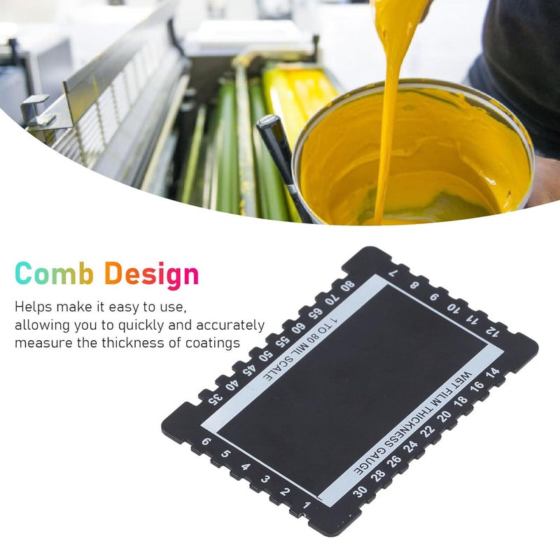 AMAKO Wet Film Thickness Gauge Comb: Aluminium Alloy Double Sided Wet Film Thickness Gauge Card - Mil Scale Step and Notched Gauge Gauge for Paints Resins - Image 2