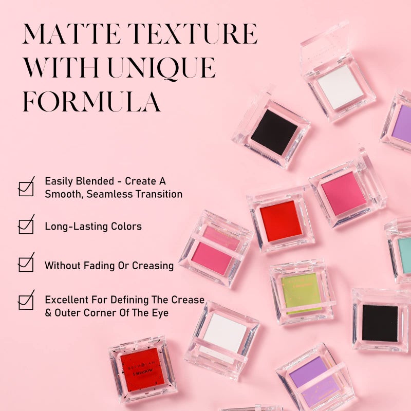 BEPHOLAN Single Matte Pink Eyeshadow Palette Rose Peach Hot Pink Eye Shadow Makeup Palette Bright Pink Blush Eyeliner,Pink Baddie - Image 5