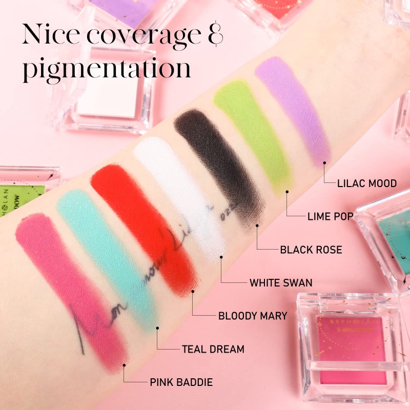 BEPHOLAN Single Matte Pink Eyeshadow Palette Rose Peach Hot Pink Eye Shadow Makeup Palette Bright Pink Blush Eyeliner,Pink Baddie - Image 3