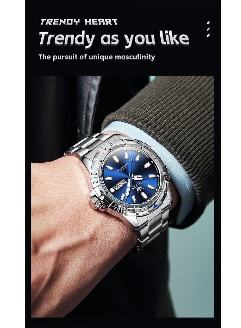 أوليفز ساعات رجالية كوارتز ستانلس ستيل مقاومة للماء 5560 - Image 3