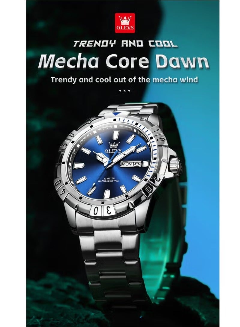 أوليفز ساعات رجالية كوارتز ستانلس ستيل مقاومة للماء 5560 - Image 5