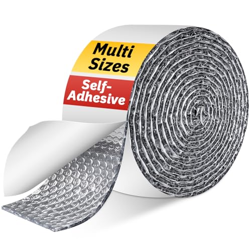 DEMEDO Double Bubble Reflective Foil Insulation Tape, Self-Adhesive Ac Pipe Insulation Wrap for AC Hose, HVAC Duct, Exhaust Hose, Bubble Wrap Insulation for Weatherproof Attics, Windows, Garages - 4 inch - Image 1