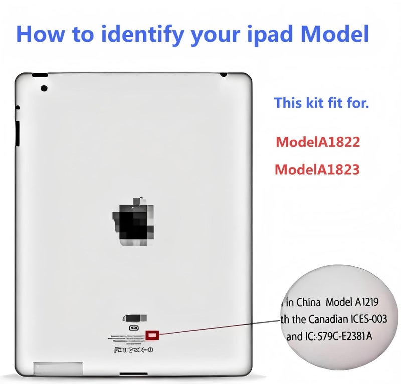 Dedyel Black Touch Screen Replacement for iPad 5 2017 9.7 inch, A1822 A1823 Digitizer Replacement with Home Button + Pre-Installed Adhesive + Tool kits - Image 4