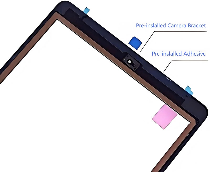 Dedyel Black Touch Screen Replacement for iPad 5 2017 9.7 inch, A1822 A1823 Digitizer Replacement with Home Button + Pre-Installed Adhesive + Tool kits - Image 2