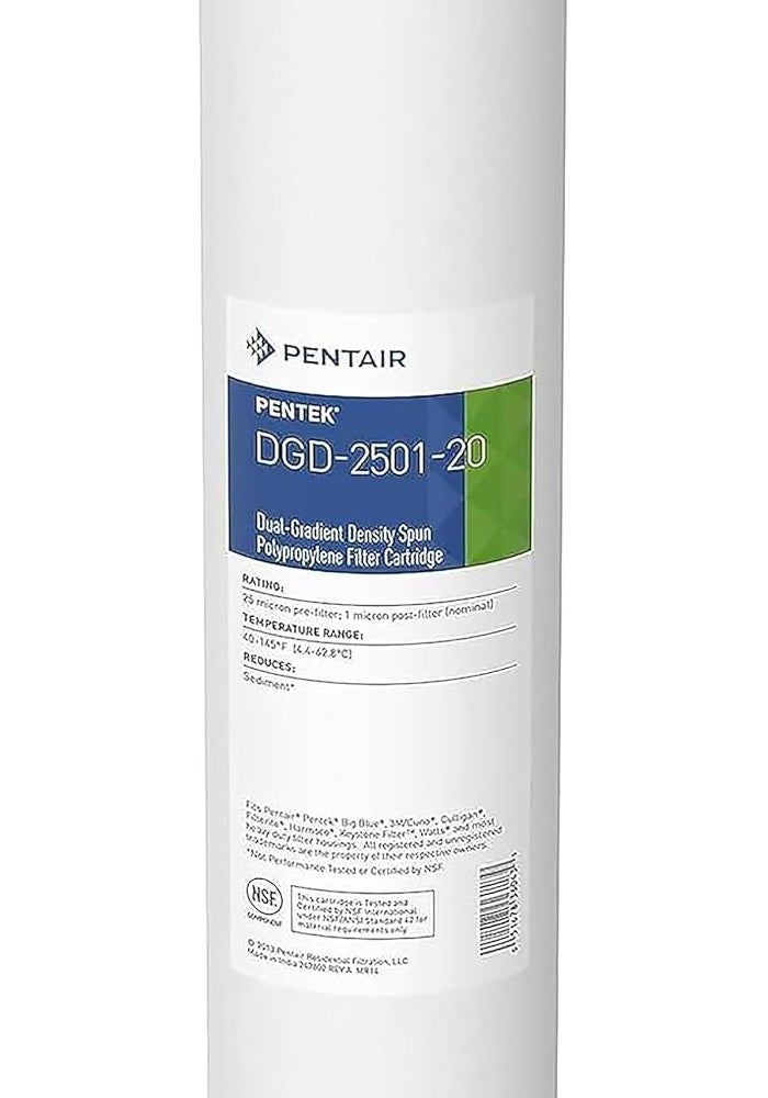Pentek DGD-2501-20 Dual-Gradient Density Spun Polypropylene Filter Cartridge, 20" x 4-1/2" - Image 1