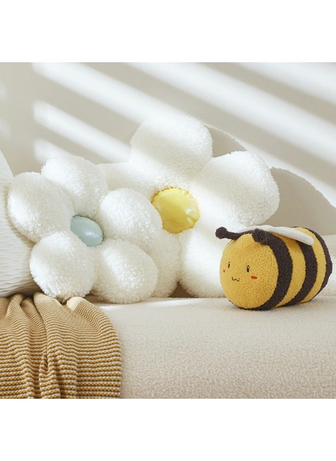 null - Artificial Bee Doll Flower Cushion Living Room Simple Home Decoration Plush Toy Fabric Doll Sleeping Batch-Specifications:See Details For Size (flower A Yellow B Blue)-Color:Flowers 40cm (0.25kg) - Image 1