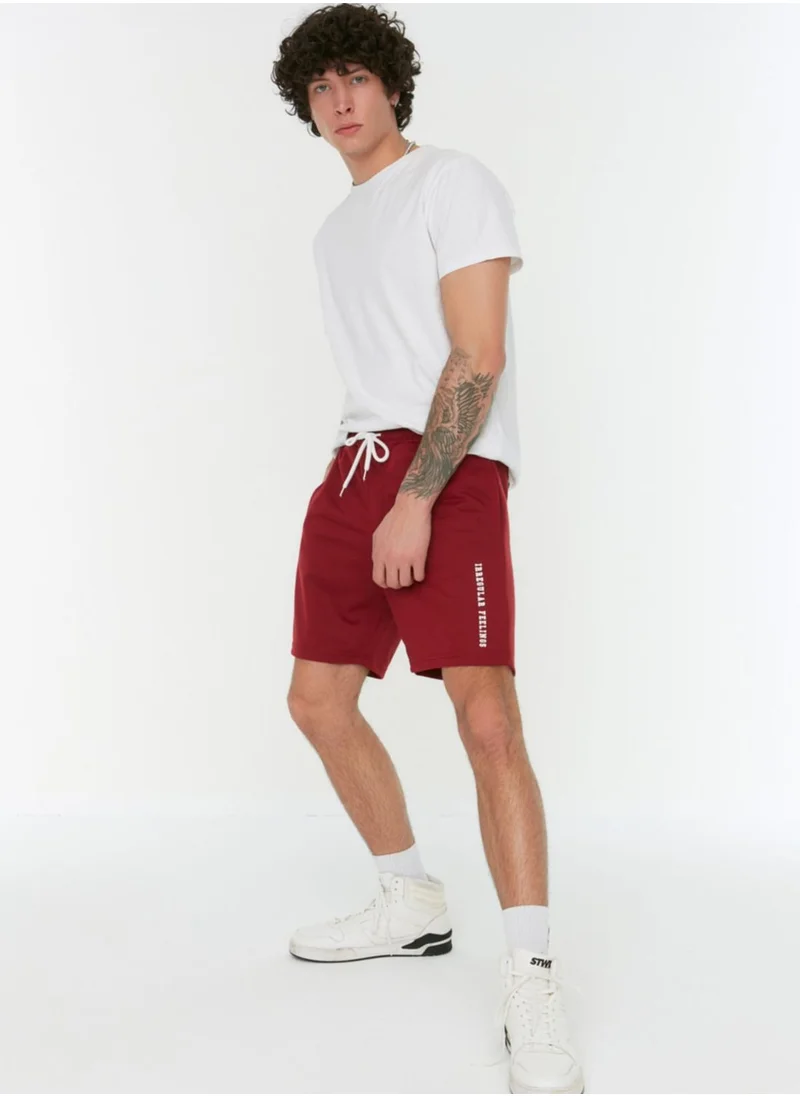 trendyol Slogan Drawstring Shorts