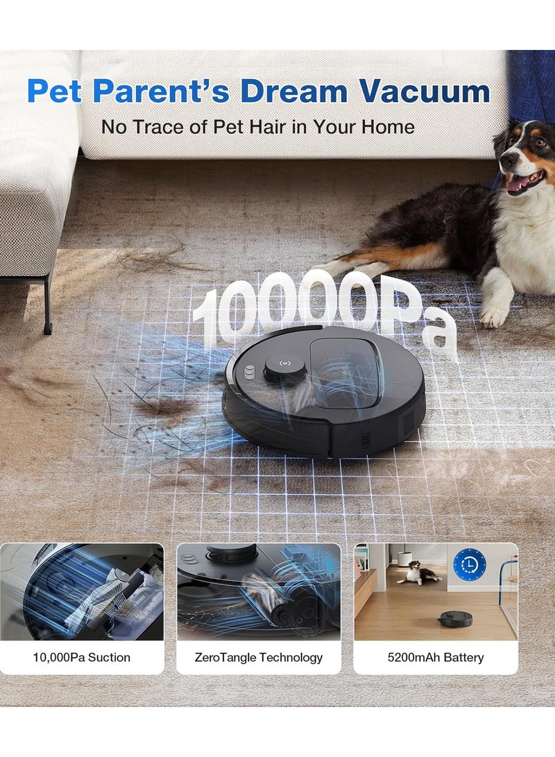 إيكوفاكس 30 برو أومني مكنسة كهربائية روبوتية مع محطة، مكنسة كهربائية روبوتية 10000Pa، تنظيف بالماء الساخن وتجفيف، فرشاة ZeroTangle 2.0، رفع انزلاقي 9 مم، تفريغ تلقائي - Image 2