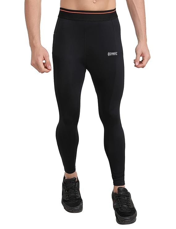 GYMIFIC Fitness Men's Tight, Compression Lower, Gym, Cycling Yoga Pant, Jogging (Medium, Black) - Image 3