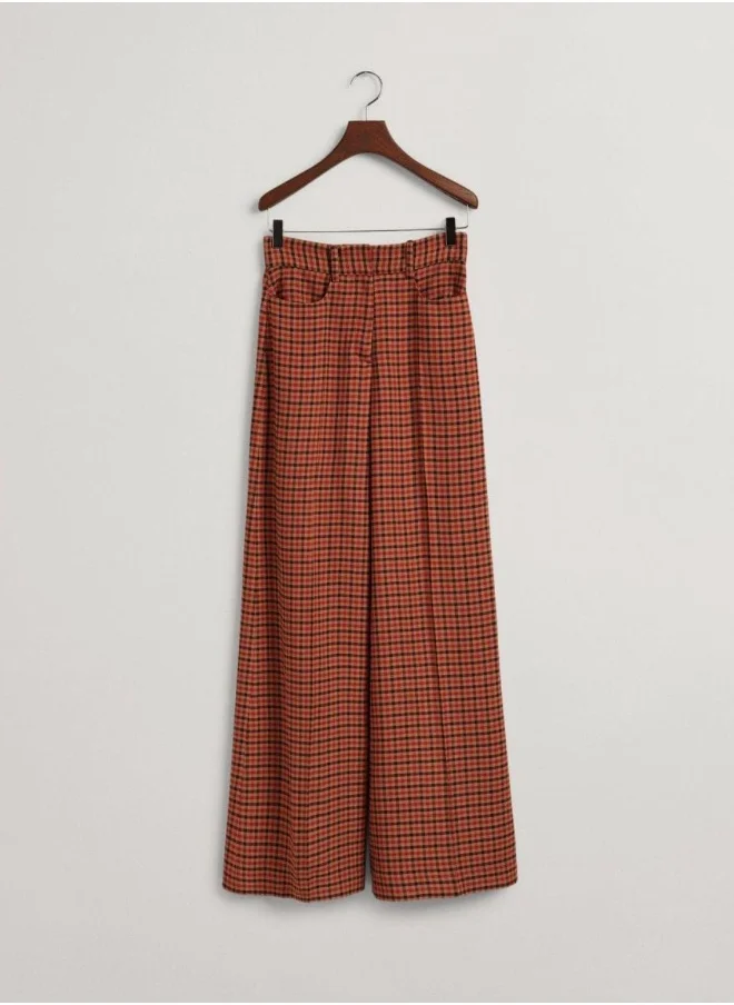 غانت Gant High-Waisted Wide Check Pants