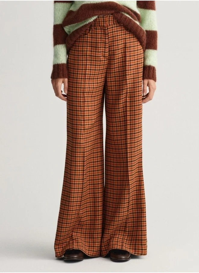 غانت Gant High-Waisted Wide Check Pants