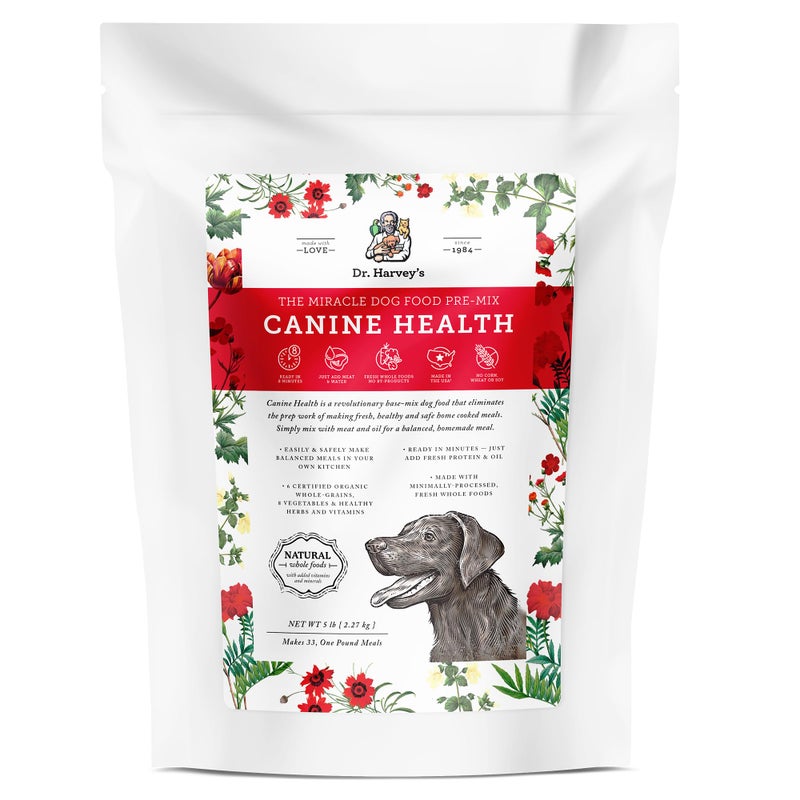 Dr. Harvey's Canine Health Miracle Dog Food, Human Grade Dehydrated Base Mix for Dogs with 9 Vegetables and 6 Organic Whole Grains (5 Pounds) - Image 1