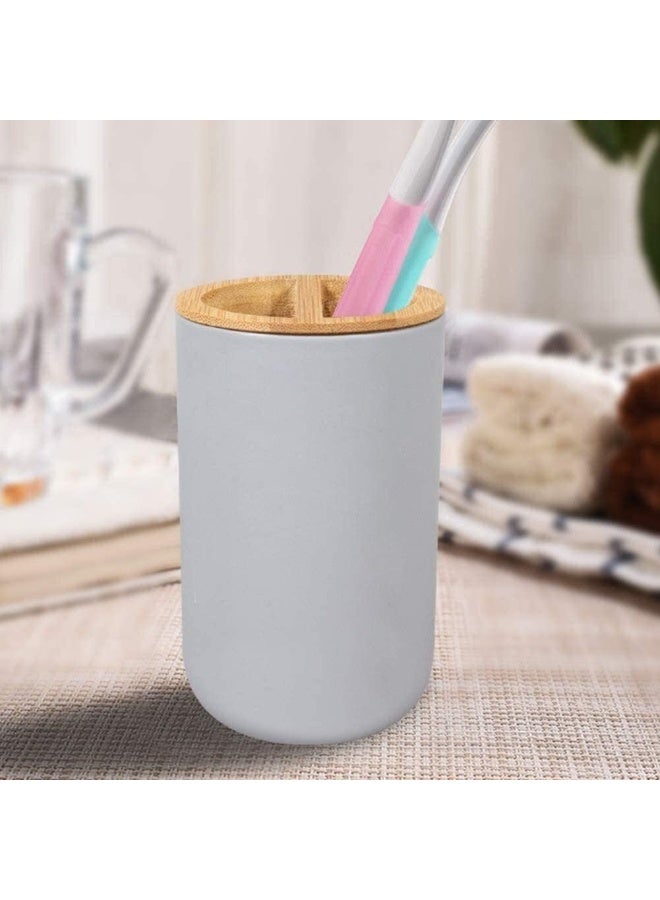 6-Piece Bathroom Accessory Set Bathroom Accessory Set Includes Toilet Brush, Soap Dispenser, Waste Bin, Toothbrush Holder, Soap Dispenser, and Cup - Image 4