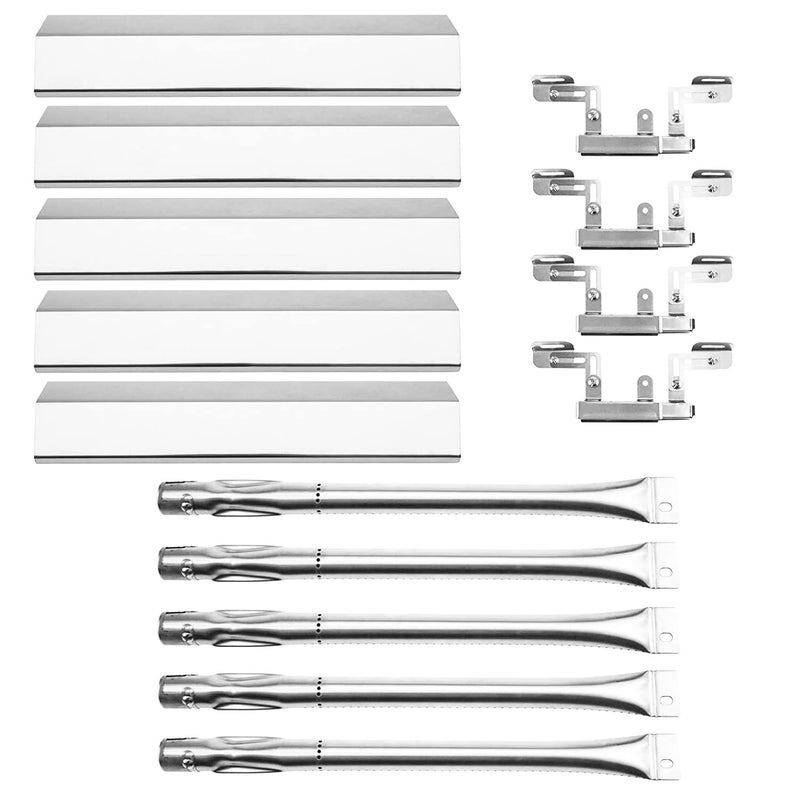 Hisencn Grill Replacement Parts for Brinkmann 8101750s 8101751S 81035510 Gas Grill Models Stainless Steel Grill Burner Heat Plates Crossover Tube for Brinkmann 5 Burner Gas Grill