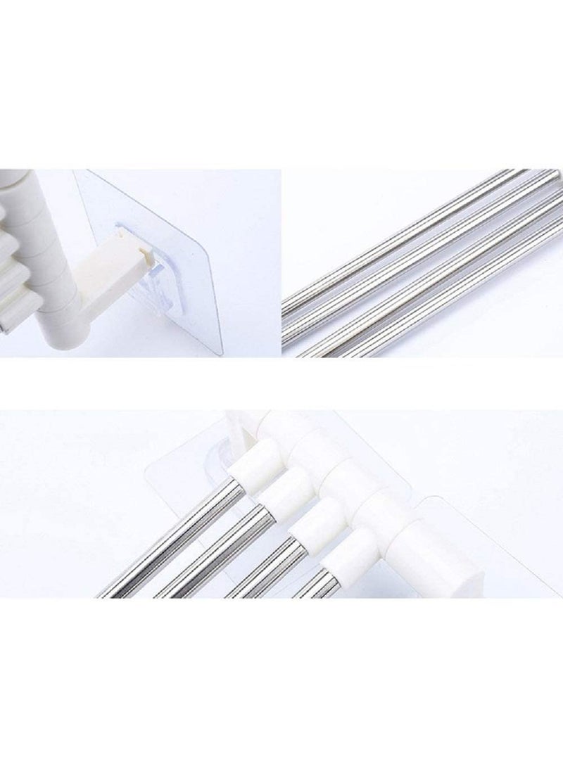Home Stuffs HOME STUFFS Stainless Steel 4 Bar Towel Rack for Bathroom Towel Holder for Kitchen Towel Hanger Stand for Wash Basin  - Image 3