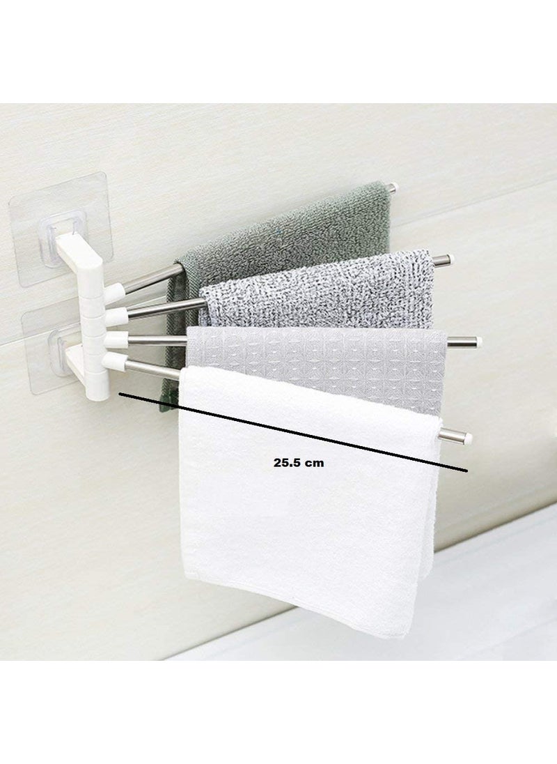 Home Stuffs HOME STUFFS Stainless Steel 4 Bar Towel Rack for Bathroom Towel Holder for Kitchen Towel Hanger Stand for Wash Basin  - Image 1