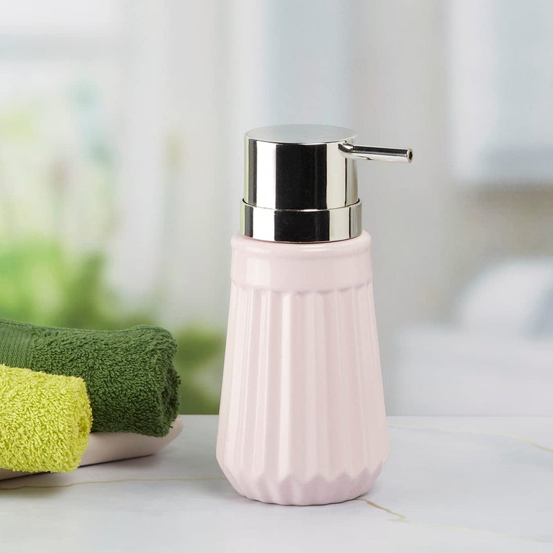 Kookee Ceramic Soap Dispenser with Pump for Kitchen Bathroom Wash Basin Designer Refillable for Liquid Handwash Shampoo Lotion Leakproof Set of 1 7982 - Image 1