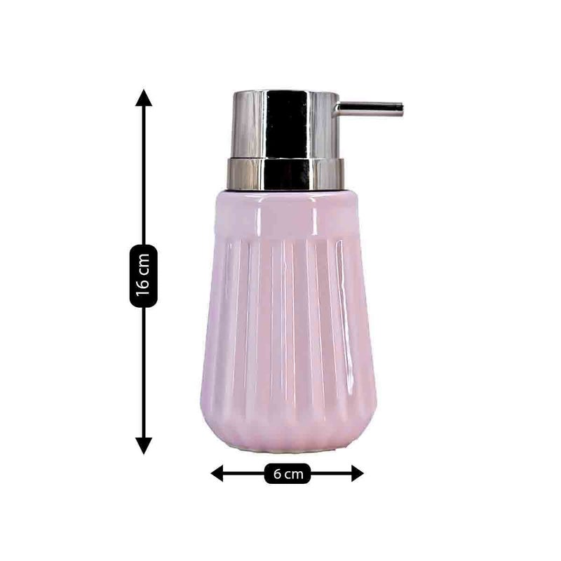 Kookee Ceramic Soap Dispenser with Pump for Kitchen Bathroom Wash Basin Designer Refillable for Liquid Handwash Shampoo Lotion Leakproof Set of 1 7982 - Image 5