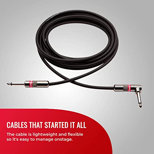 Monster Prolink Classic Instrument Guitar Cable - 12 ft Straight to Right Angle Instrument Cable. All Metal & Duraflex Outer Jacket. 90% Copper Braided Shield Monster Instrument Cable - Image 5