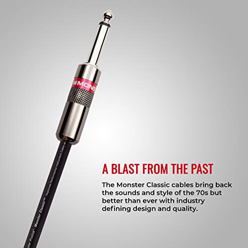 Monster Prolink Classic Instrument Guitar Cable - 12 ft Straight to Right Angle Instrument Cable. All Metal & Duraflex Outer Jacket. 90% Copper Braided Shield Monster Instrument Cable - Image 4