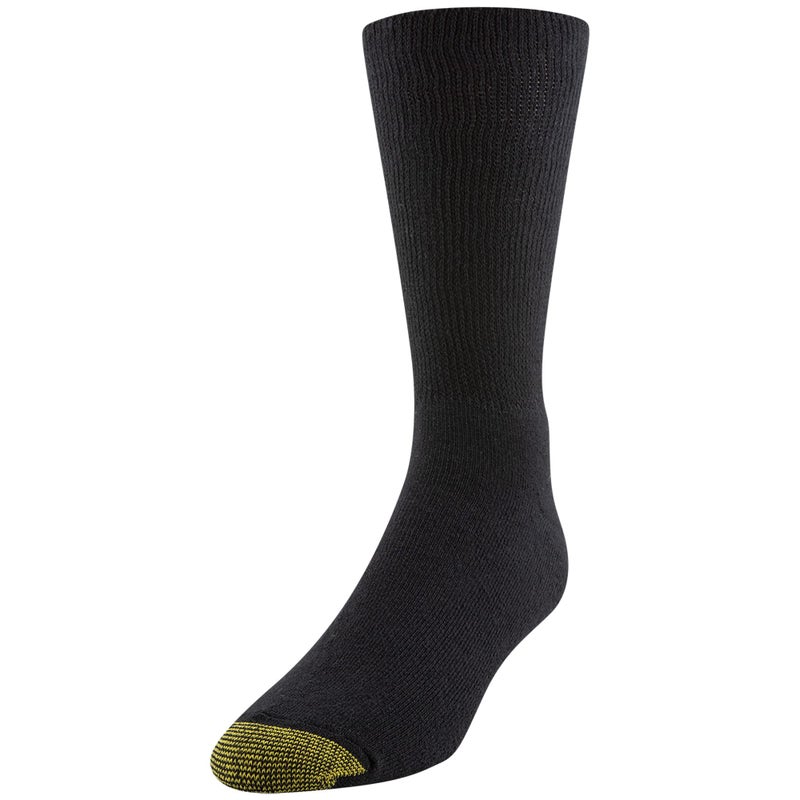 GOLDTOE Men's Non Binding Crew Socks, Multipairs, Black (3-Pairs), Large - Image 3