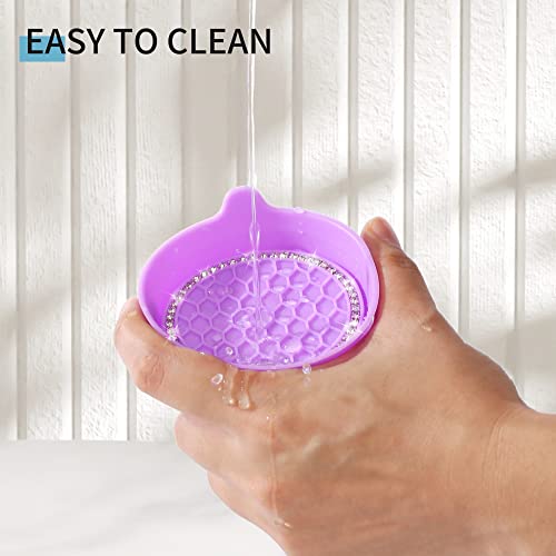 Amooca Car Cup Coaster Universal Non-Slip Cup Holders Bling Crystal Rhinestone Car Interior Accessories 4 Pack Purple - Image 5
