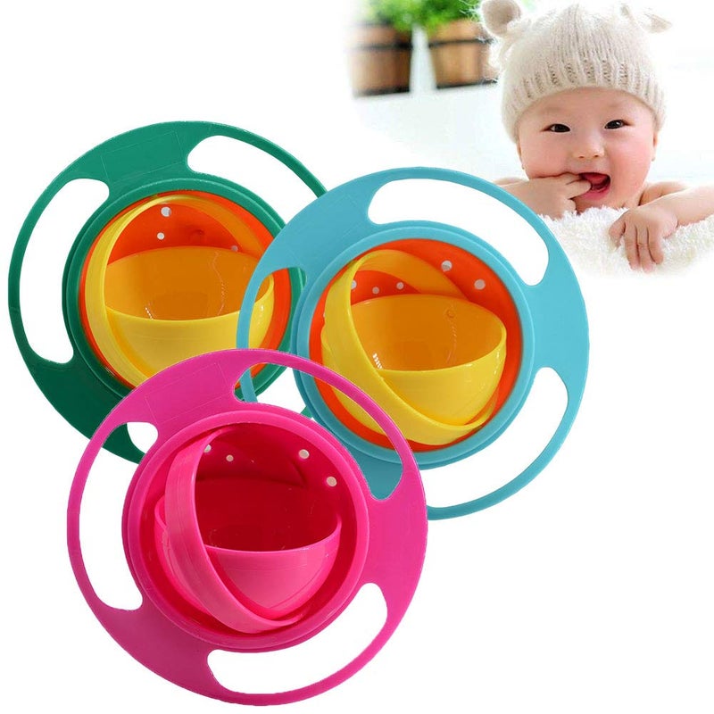 ZTL Gyro Bowl 360 Dgree Rotation Spill Resistant Gyroscopic Bowl with Lid - Image 1