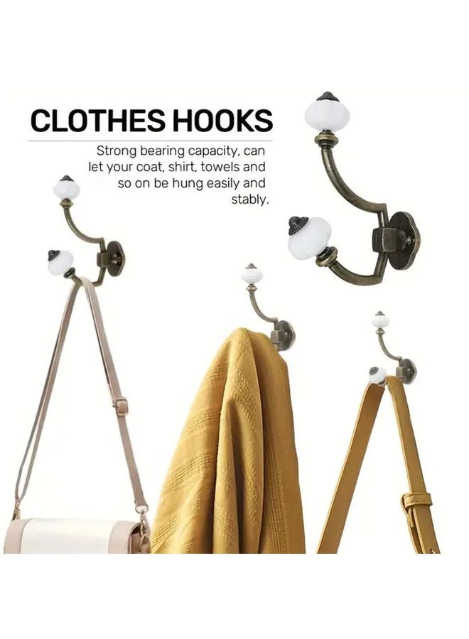 Vintage Bronze Metal Wall Hook Heavy Duty Zinc Alloy Coat Towel Hanger Traditional Design - Image 2