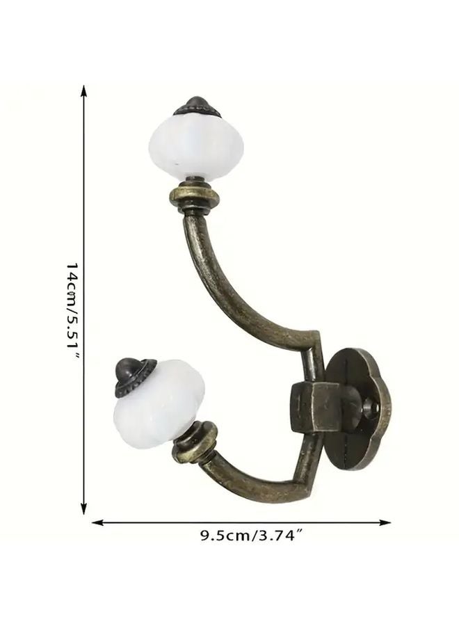 Vintage Bronze Metal Wall Hook Heavy Duty Zinc Alloy Coat Towel Hanger Traditional Design - Image 4