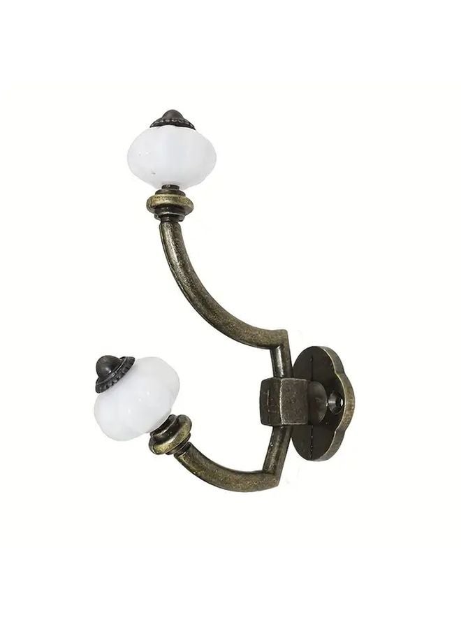 Vintage Bronze Metal Wall Hook Heavy Duty Zinc Alloy Coat Towel Hanger Traditional Design - Image 1