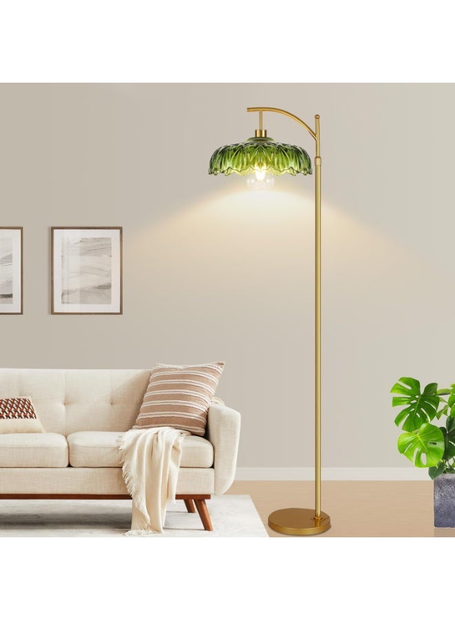 يُسلِّم مصباح أرضي مقوس بتصميم منتصف القرن، قابل لتعديل الإضاءة والارتفاع مع جهاز تحكم عن بعد، مصباح قائم لغرفة المعيشة وغرفة الطعام وغرفة النوم (أخضر) - Image 4