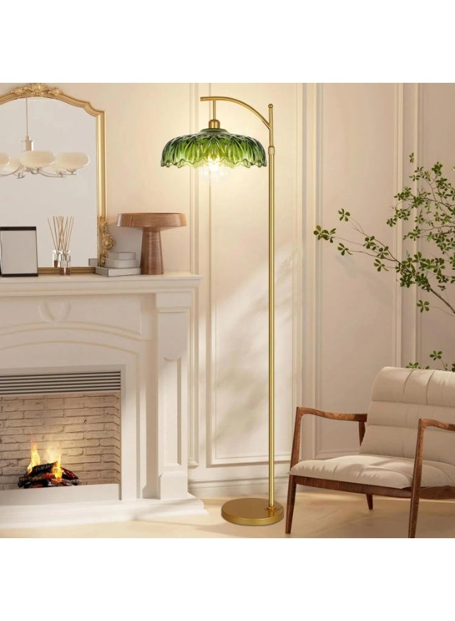 يُسلِّم مصباح أرضي مقوس بتصميم منتصف القرن، قابل لتعديل الإضاءة والارتفاع مع جهاز تحكم عن بعد، مصباح قائم لغرفة المعيشة وغرفة الطعام وغرفة النوم (أخضر) - Image 5