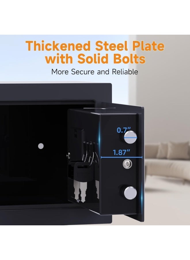 توريسيك خزنة أمنية - خزنة صغيرة للنقود مزودة برمز ومفاتيح، خزنة صغيرة متينة للنقود مزودة بلوحة مفاتيح إلكترونية رقمية للأمن للمكتب المنزلي والفندق - Image 4