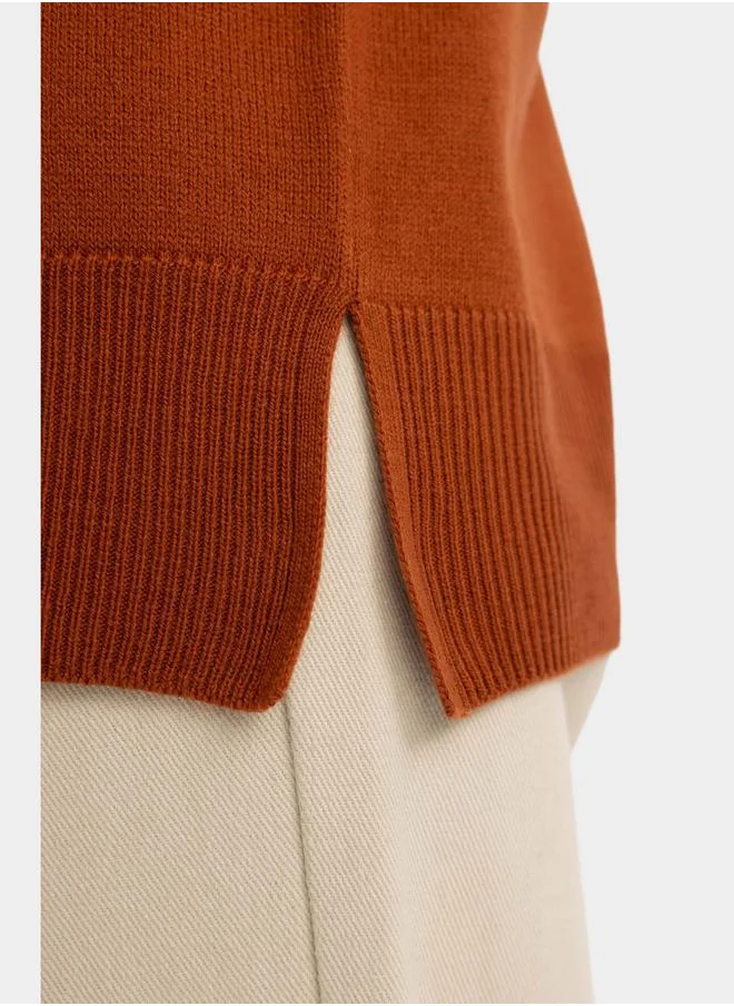 DeFacto Solid Raglan Sleeve Regular Fit Sweater by Styli