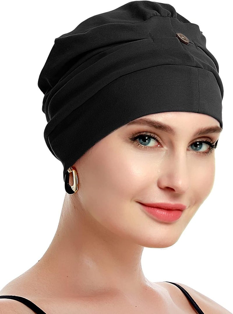 osvyo Cotton Chemo Turbans for Women Cancer Hairloss hat - Cotton Lightweight Headwear Sealed Packaging - Image 1