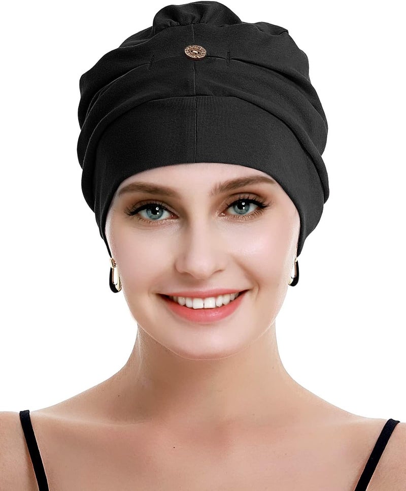 osvyo Cotton Chemo Turbans for Women Cancer Hairloss hat - Cotton Lightweight Headwear Sealed Packaging - Image 4