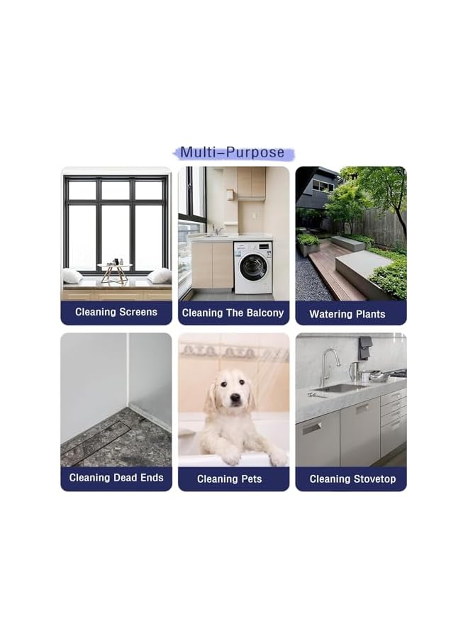 The Bros مجموعة شطاف من الفولاذ المقاوم للصدأ - رشاش دش محمول مع خرطوم متميز بطول 2م وقاعدة حائط، رشاش تنظيف قاع المرحاض للحمام (وضعين) - Image 4