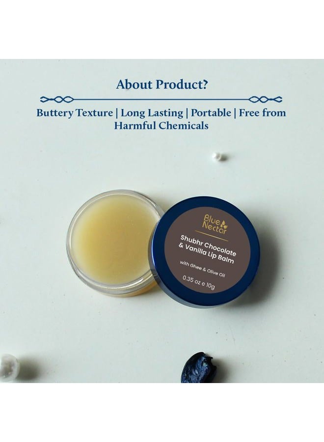 Blue Nectar Natural Lip Balm Chocolate & Vanilla with Organic Ghee for Dry Lips | Herbal Ayurvedic Hydrating Lip Gloss for Women (0.35 oz, 12 Herbs) - Image 5