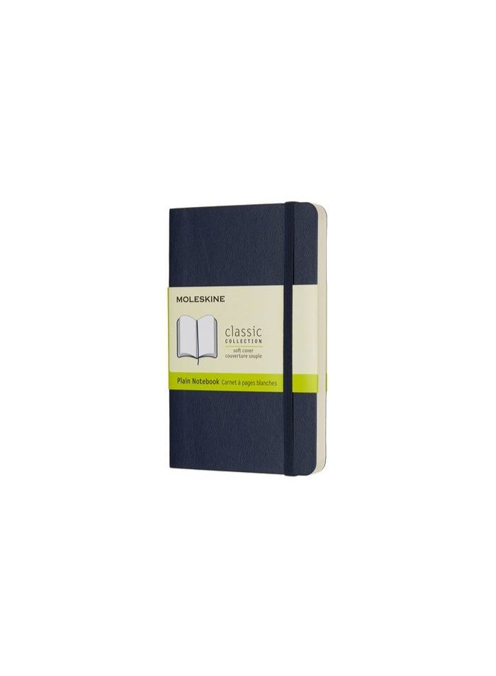 MOLESKINE Pocket Notebook Plain Pages Sapphire Blue Soft Cover 192 Pages - Image 1