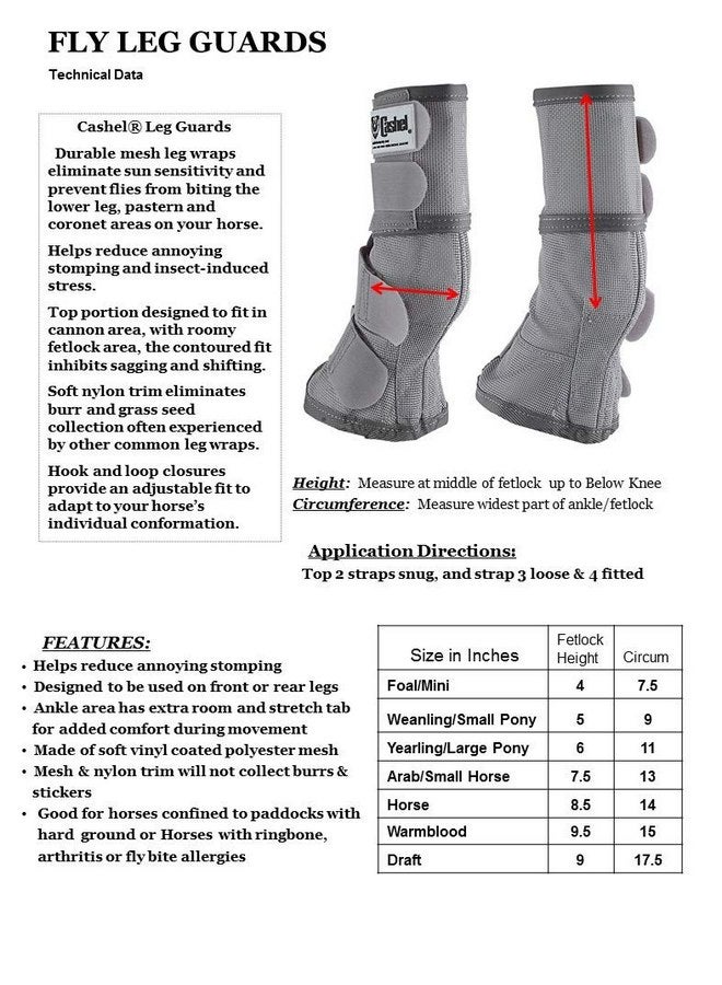 Cashel Crusader Horse Fly Leg Guards Grey Horse - Image 3