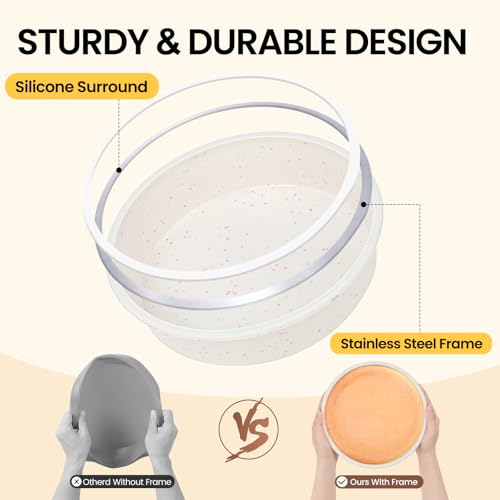 Vinino 3 Pack Round Cake Pan Set 6810 with Metal Reinforced Frame Circle Cake Pan for Baking Nonstick Silicone Springform Pan for Baking Suitable for Making Layers Cheese Chocolate Cakes - Image 3