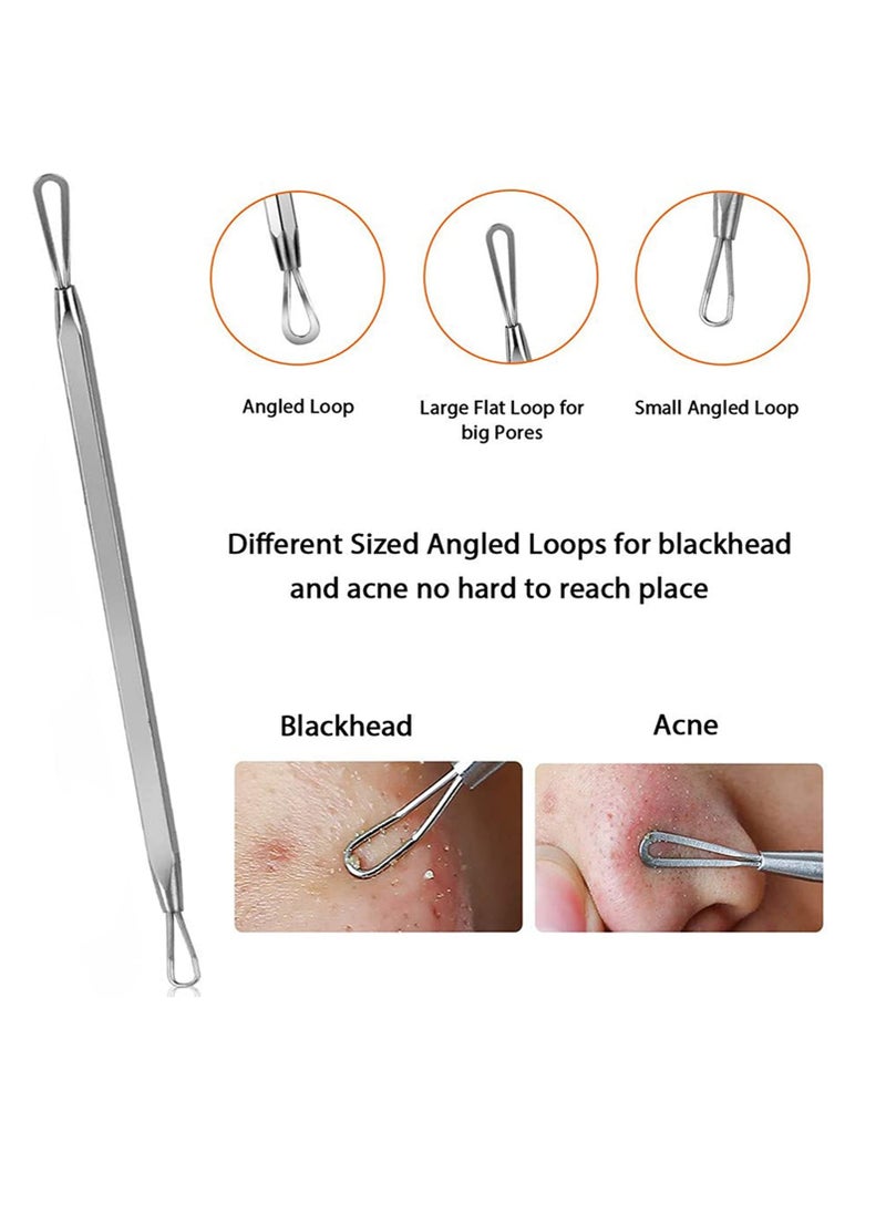 SYOSI - 5PCS Blackhead Remover Tool Set Acne Extractor Comedone Pimples Spot and Zit Removal Tool With Case - Image 1