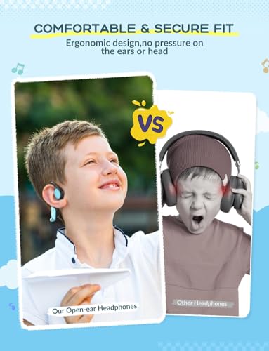 iClever Kids Bluetooth Headphones, Air Conduction Open Ear Headphones, Safe Volume 74&85dBA, 360° Bending Resistance Durable, 11.5H Playtime, Bluetooth 5.4 Kids Wireless Headphones for Travel/School - Image 5