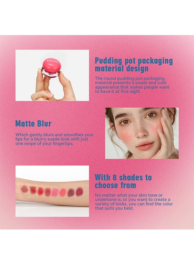 lakerain Lip & Cheek Pudding Pot ,Multi-Use Soft Matte Cream Blush, Buildable Lightweight Formula Lips and Cheeks Tint #5 - Image 5